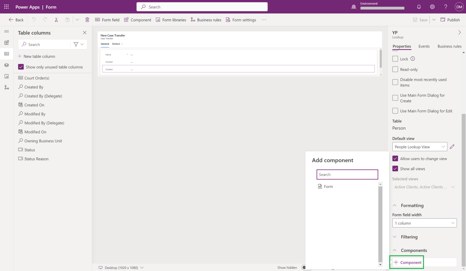 Form Component Control - Dustin Miner